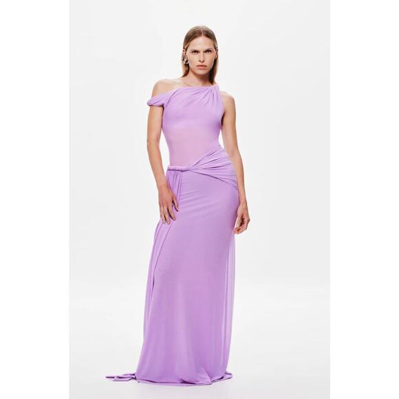 Misha THE 'SISAL' MESH DRESS Lilac L NWT - Picture 4 of 7